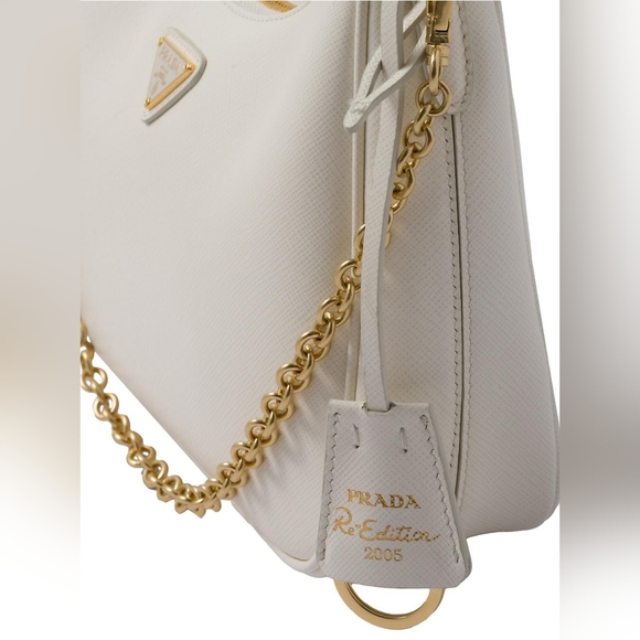 Authentic Prada Re-Edition 2005 Saffiano Leather Bag in White - Picture 5 of 12